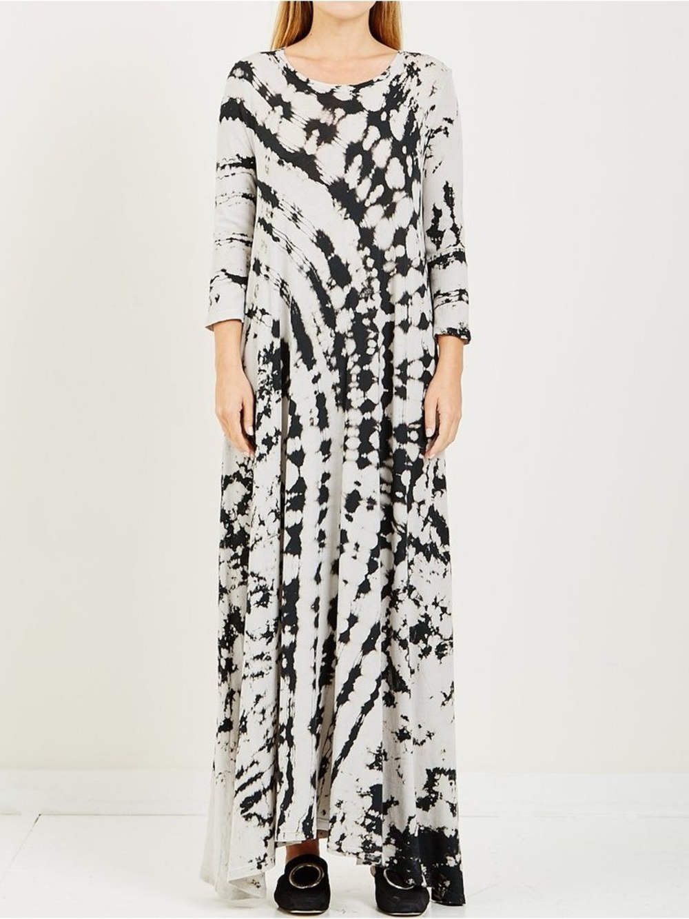 RAQUEL ALLEGRA Tie Dye Half Sleeve Drama Maxi Dress